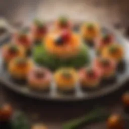 A beautifully plated vegetarian appetizer featuring vibrant colors and textures.