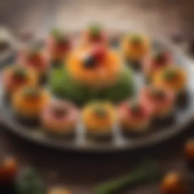 Elegant Vegetarian Appetizer Presentation A beautifully plated vegetarian appetizer featuring vibrant colors and textures.