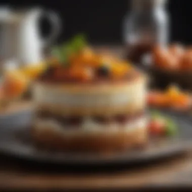 Decadent Vegetarian Dessert Delight A rich and decadent vegetarian dessert, artfully arranged for visual appeal.