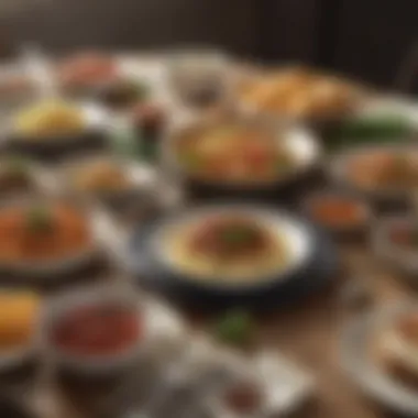 Inviting Vegetarian Dining Experience An inviting table setting showcasing a complete vegetarian meal experience.