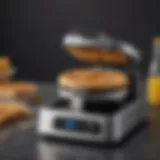 Close-up of the Cuisinart Single Waffle Maker showcasing its sleek design and user-friendly controls.
