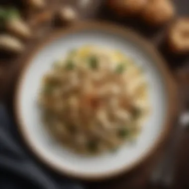Elegant Presentation of Jerusalem Artichoke Dish A vibrant dish featuring Jerusalem artichoke bulbs elegantly plated with garnishes