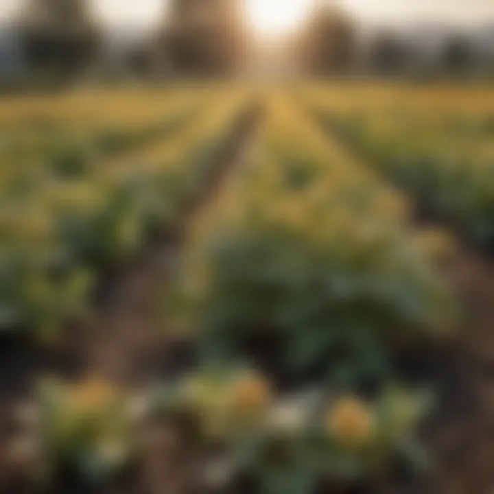 A field of Jerusalem artichoke plants under the sun, representing their cultivation