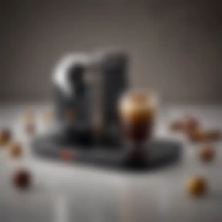 Close-up of a Nespresso coffee maker's elegant design