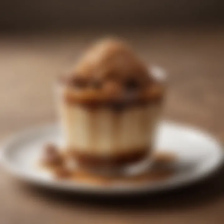An elegant dessert featuring Chestnut Praline Syrup as a decorative element