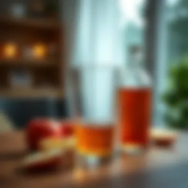 A glass of diluted apple cider vinegar drink