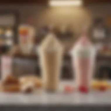 A nostalgic representation of classic fast-food milkshakes over the years