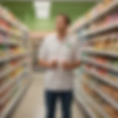 A shopper contemplating ice cream options at Dollar Tree