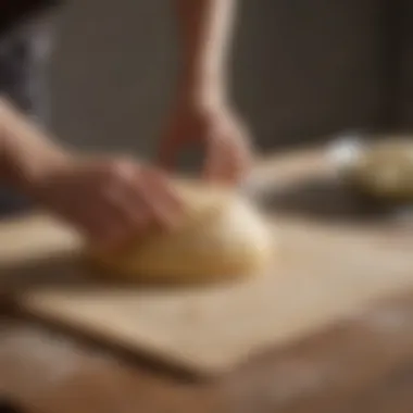 Optimal Dough Placement Dough being placed on a riser mat for optimal rising