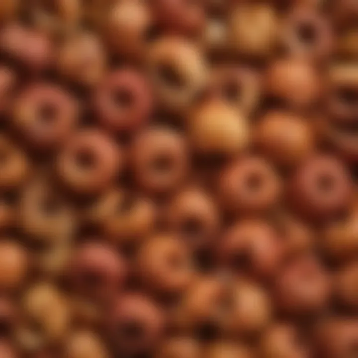 Close-up of the texture of dried apples.