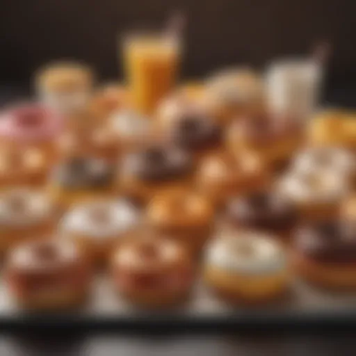 A tantalizing spread of Dunkin' Donuts breakfast items showcasing the variety of options.