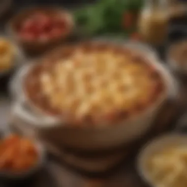 Hearty Meat Casserole A hearty meat casserole with a golden crust