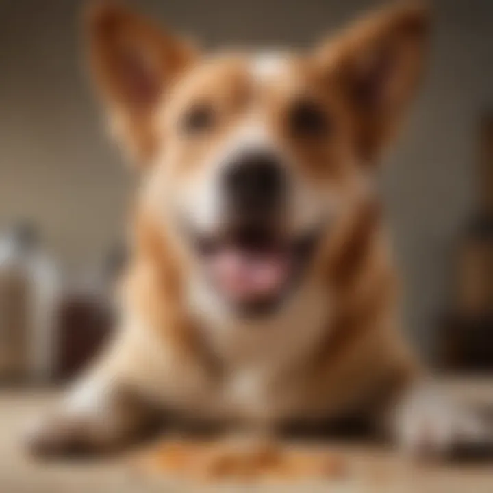 A happy dog enjoying a homemade treat