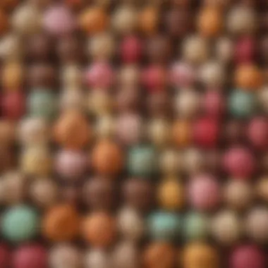 Artistic Representation of Macaroon Flavors An artistic representation of various flavors of macaroons with ingredients.