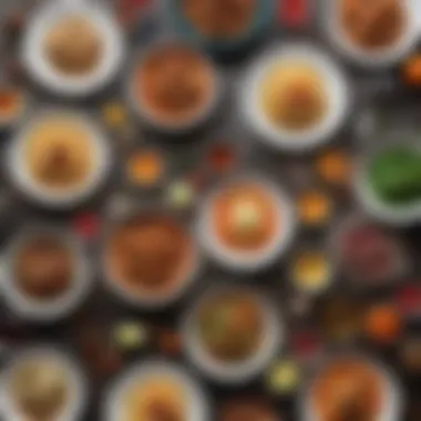 Affordable and Flavorful Meal Options A vibrant spread of colorful dishes showcasing affordability and flavor