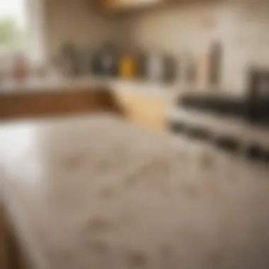 Grease Marks on Kitchen Counter Kitchen countertop displaying grease marks