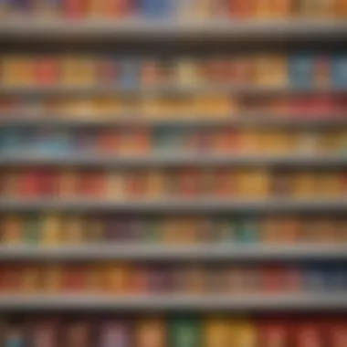 Labeled Shelf for Easy Chip Access A labeled shelf displaying various chip flavors for easy identification.