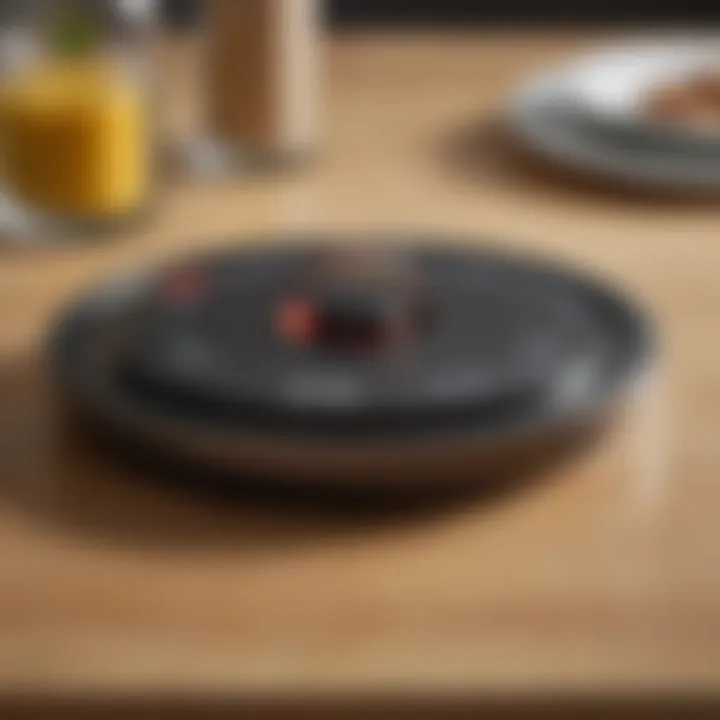 Close-up of remote control interface for lazy Susan