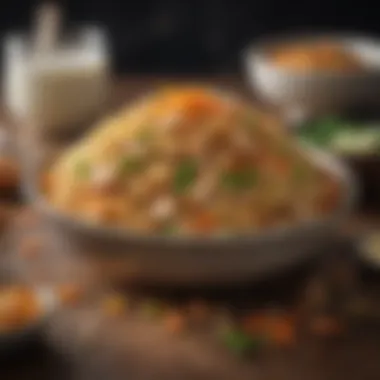 Essential Ingredients for Flavorful Fried Rice Fresh ingredients for chicken fried rice