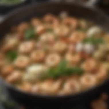 Garlic and Herbs Sizzle Sizzling garlic and herbs in a pan