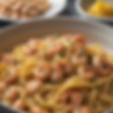 Perfect Pasta Pairing Delicious pasta paired with shrimp scampi