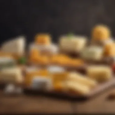 A selection of various cheese types showcasing their nutritional differences.