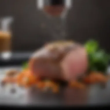 Close-up of sous vide food in a precision cooker