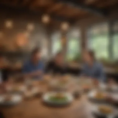 Communal Dining Experience: Connecting Through Flavor An inviting dining setting highlighting a communal meal experience with diverse dishes.