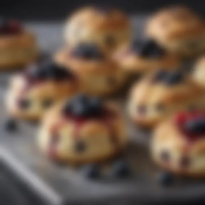 A delightful assortment of scone variations with blueberry mix