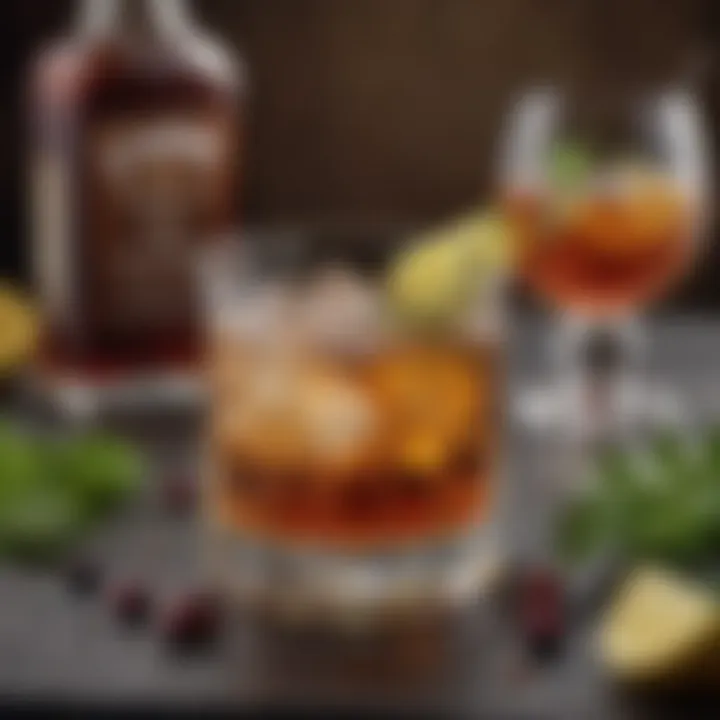 An enticing spread of garnishes and flavor enhancers for bourbon cocktails