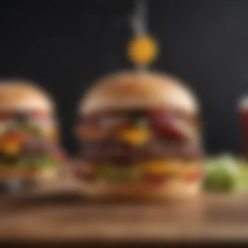 Gourmet burger with artisanal toppings