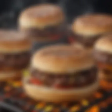 Perfectly grilled burger patties on a barbecue