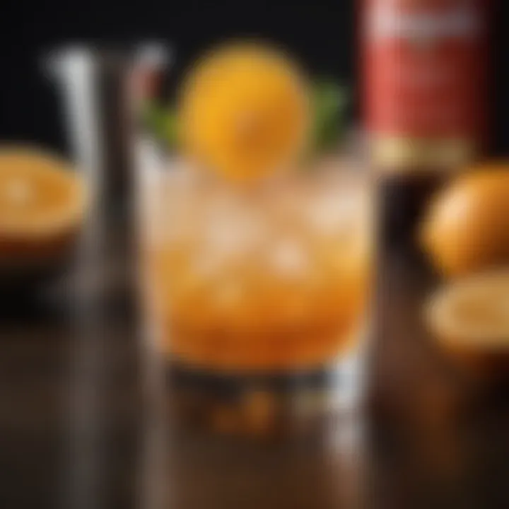 Artfully crafted Canadian Club cocktail garnished with citrus