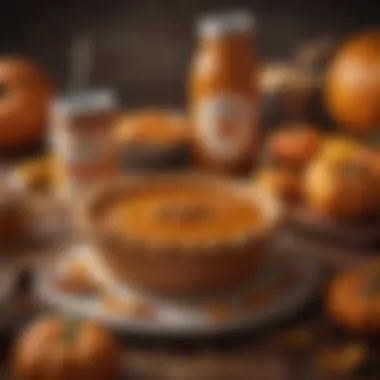 The Origins of Canned Pumpkin Pie Filling A harvest scene with pumpkins and canned pie filling