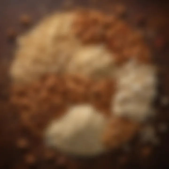 An array of ingredients used in Chin Chin preparation including flour, sugar, and spices.