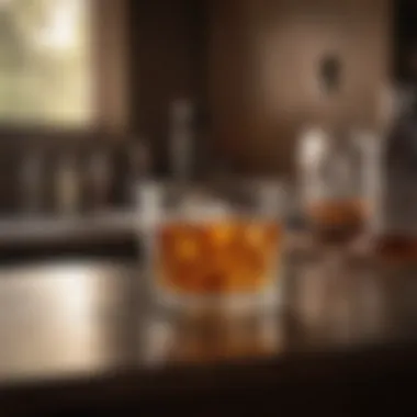 Garnished Rye Whiskey Experience A beautifully garnished rye whiskey drink resting on a stylish bar countertop