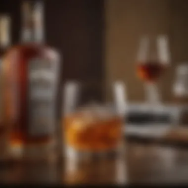 Rye Whiskey Elegance A sophisticated glass of rye whiskey set against a luxurious backdrop