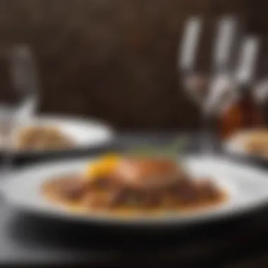 Exquisite Fine Dining Experience Elegant dining setup with artistic plating