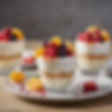 A tantalizing dessert made with plain yogurt, fruits, and a drizzle of honey.