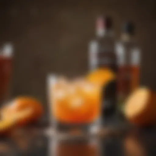 Vibrant orange vanilla cocktail garnished with fresh citrus