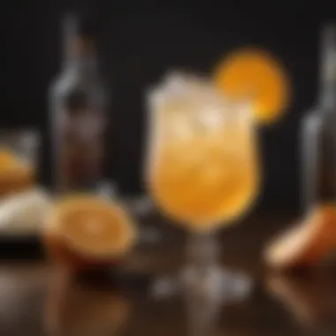 A beautifully arranged cocktail glass featuring orange vanilla infusion