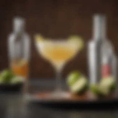 Stylish cocktail setup featuring diet margarita