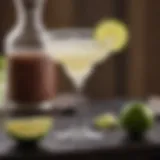 Vibrant glass of diet margarita with lime garnish