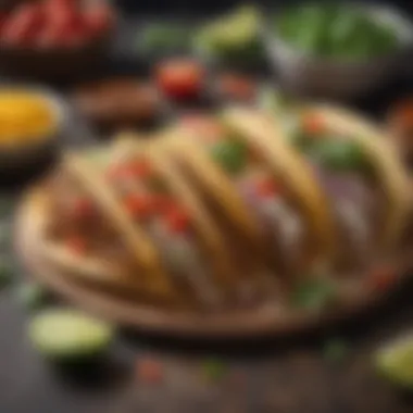 Deliciously Garnished Tacos Tacos garnished with fresh ingredients and homemade seasoning