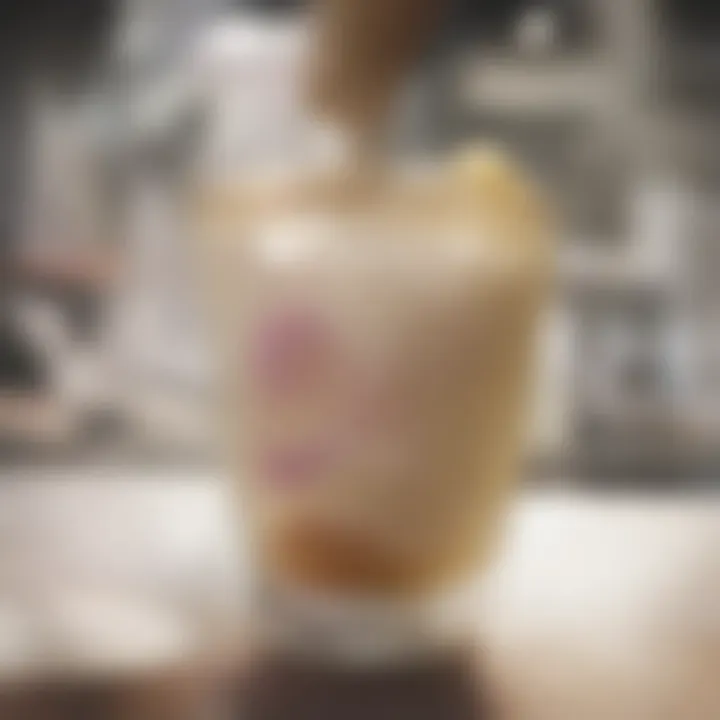 Aquafaba in a glass, used for baking