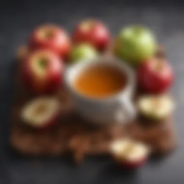 The Harmony of Flavorful Ingredients Fresh apples and chai spices arranged artistically on a contrasting background