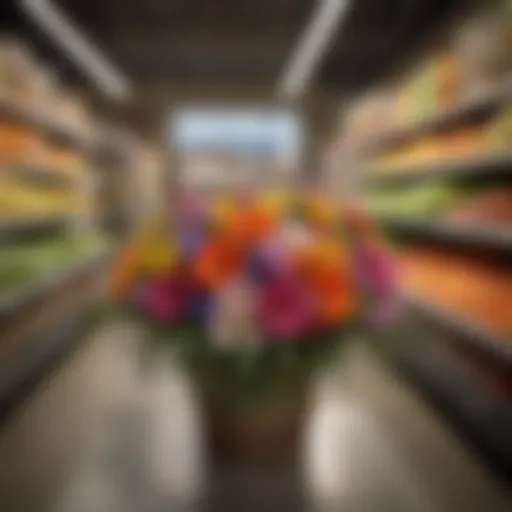 Vibrant bouquet of seasonal flowers from a grocery store