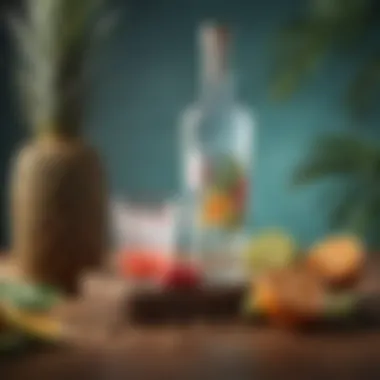 Tropical Escape: Vodka Reimagined Artfully presented vodka concoction with tropical elements