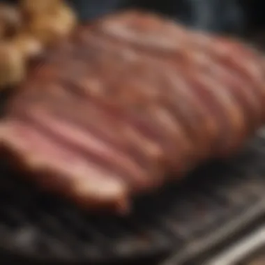 Flavorful Smoked Meat Flavorful smoked meat on a grill