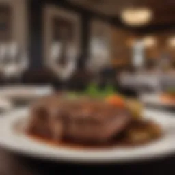 Elegant dining setup in a steak house